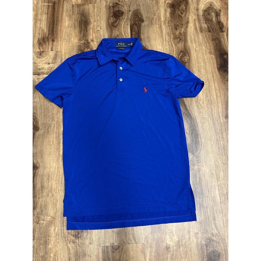 Ralph Lauren Polo Shirt Men Small Blue Performance Stretch Golf Pony